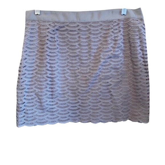 J. Crew Fan Eyelet Mini Skirt Slate Grey 6 Fairy Officecore Career Datenight - Picture 4 of 9
